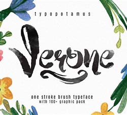笔墨风格的英文字体：Verone Typeface